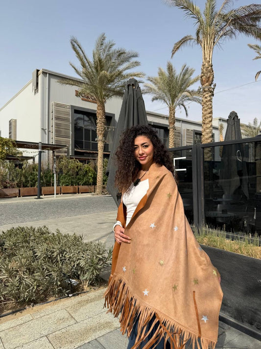 Suede Star Fringe Shawl✨