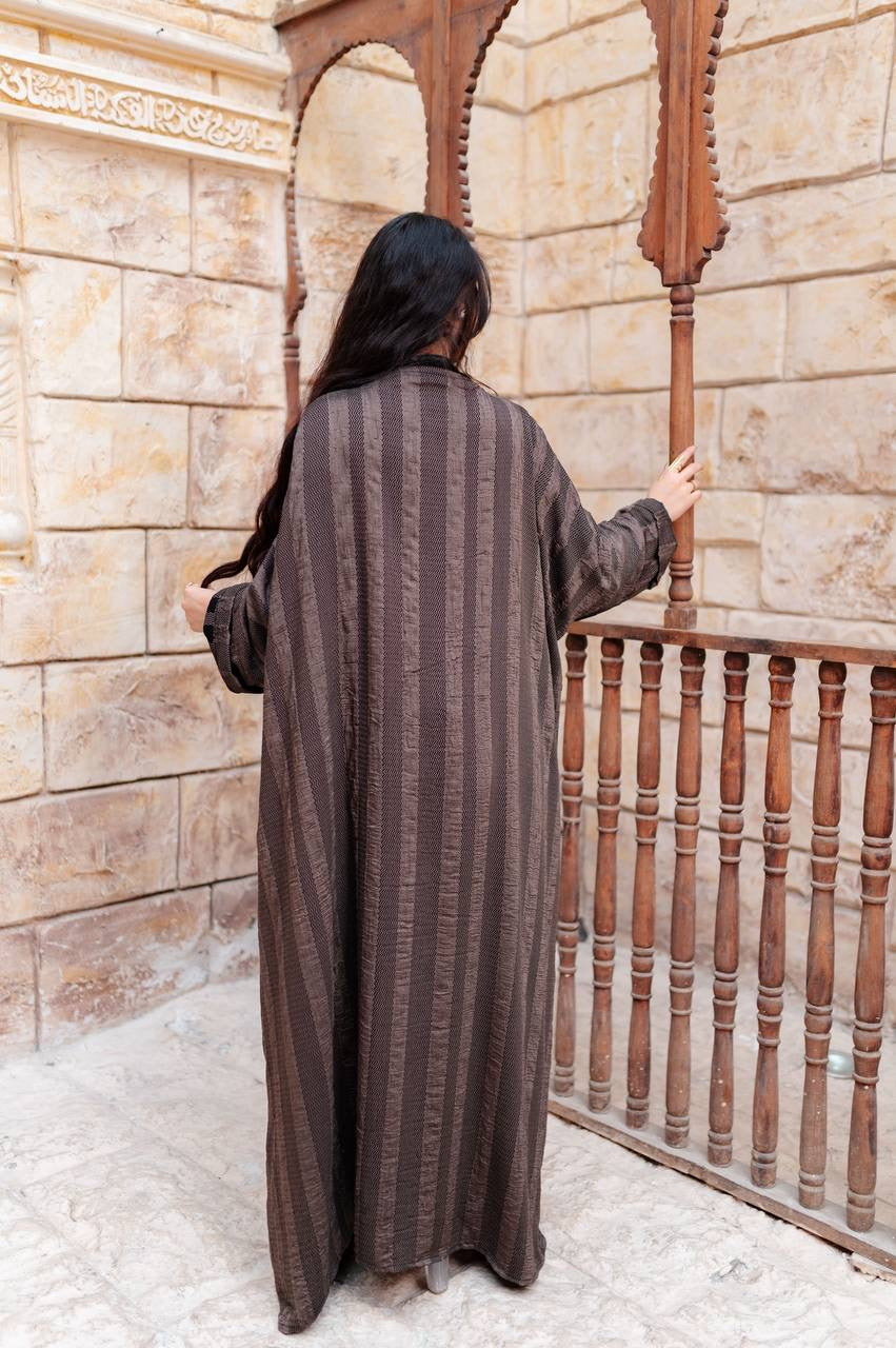 Striped Draped Abaya