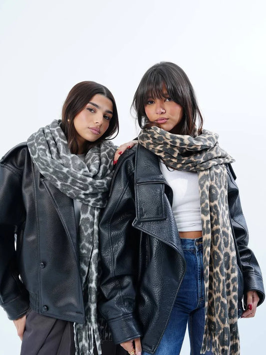 Funnel Neck Leather Jacket 🖤