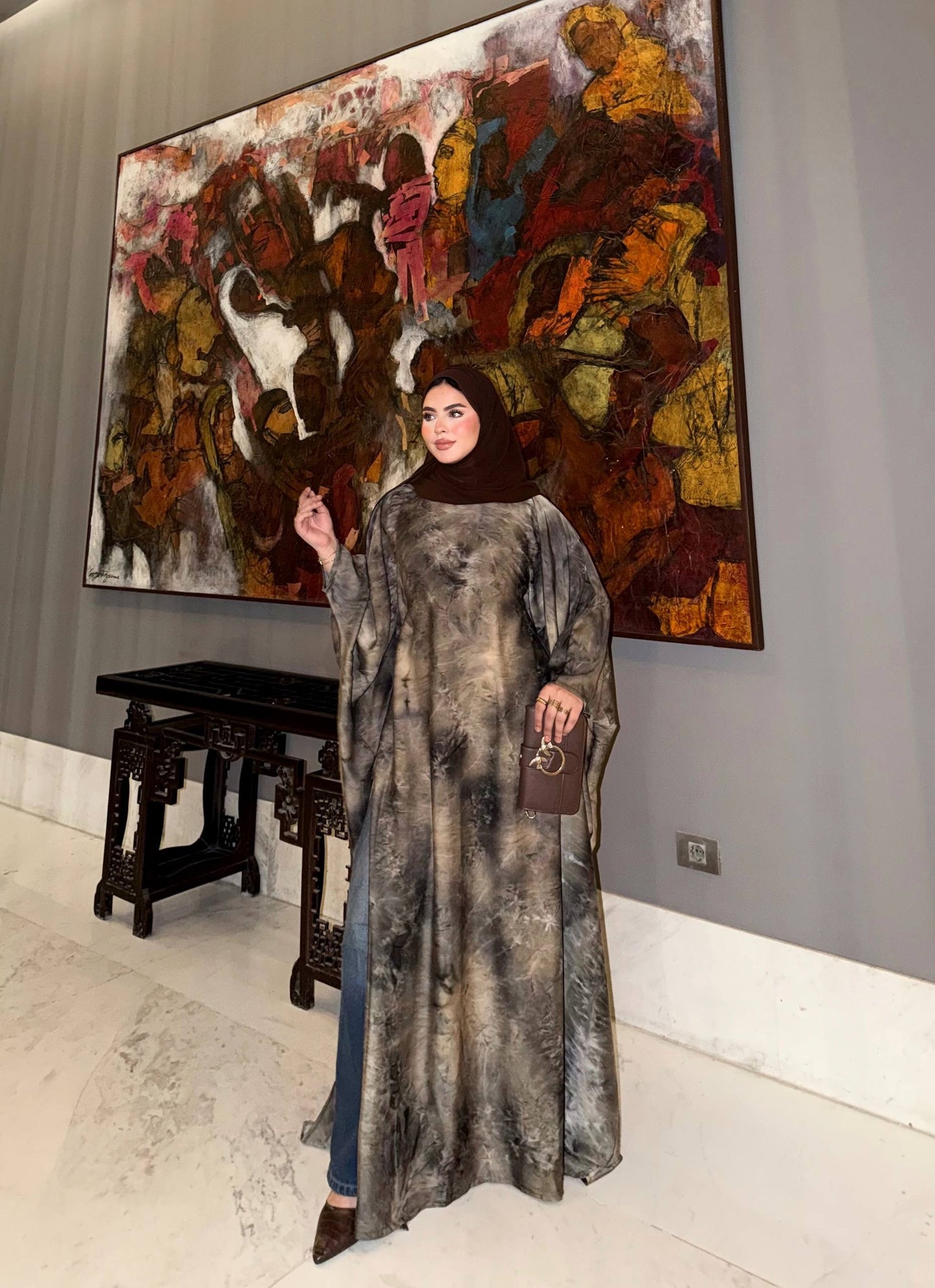 Eid Luxury Abaya – Smoky Taupe