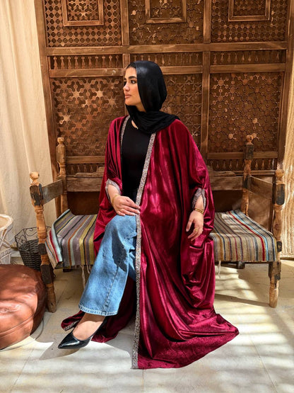 Velvet Luxe Open Abaya ✨