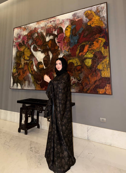 🤎Printed Satin Silk Abaya