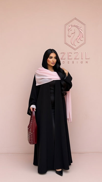Noir Blush Elegance Abaya🖤🌸