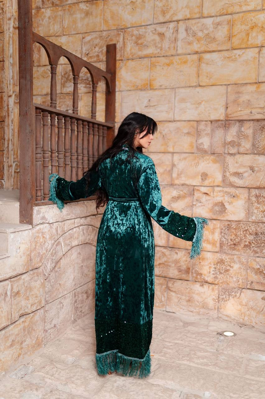 Velvet Sequin Fringe Dress