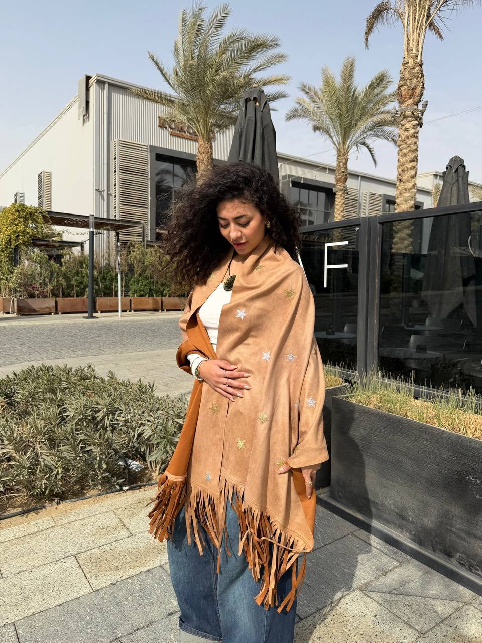 Suede Star Fringe Shawl✨