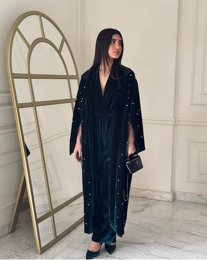 Celeste Pearl Velvet Cardigan✨