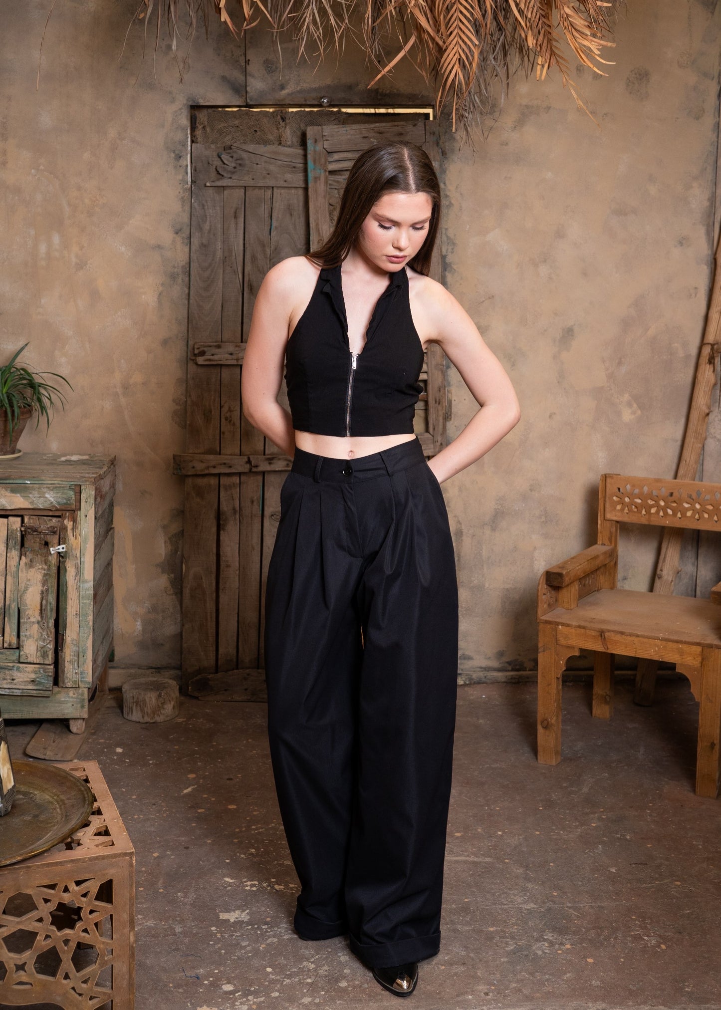 Pleated Wide Leg Trousers✨