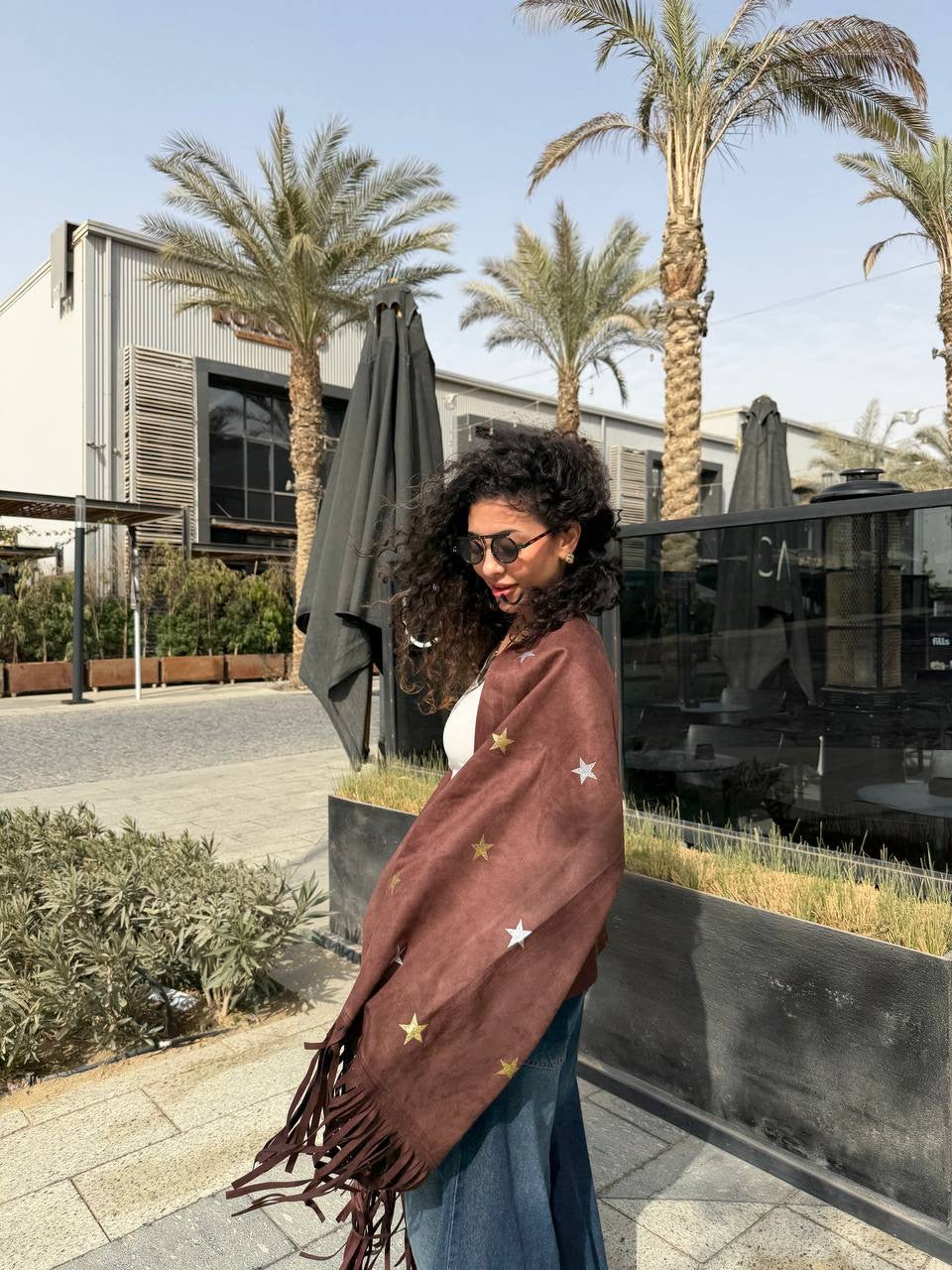 Suede Star Fringe Shawl✨