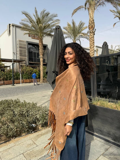 Suede Star Fringe Shawl✨