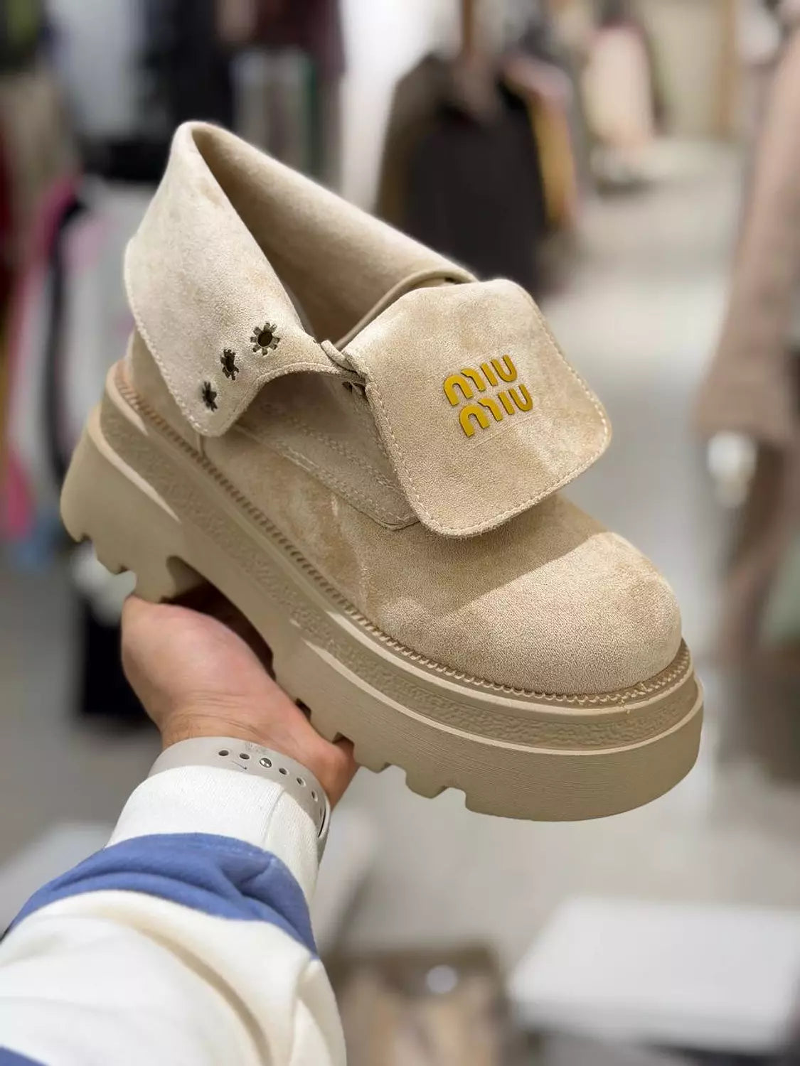 Miu Miu–Style Suede Platform Boots