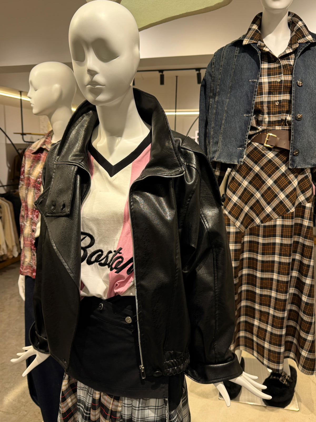 Funnel Neck Leather Jacket 🖤