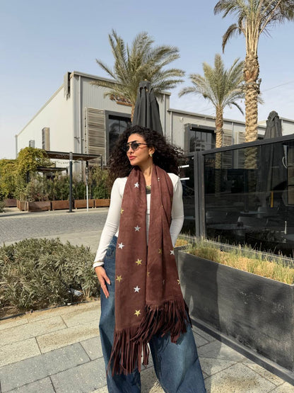 Suede Star Fringe Shawl✨
