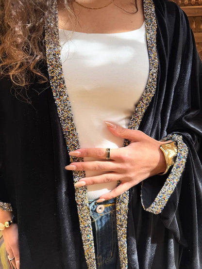 Velvet Luxe Open Abaya ✨