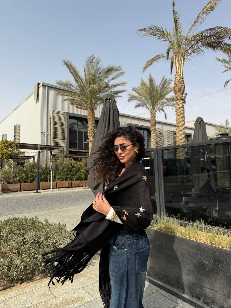 Suede Star Fringe Shawl✨