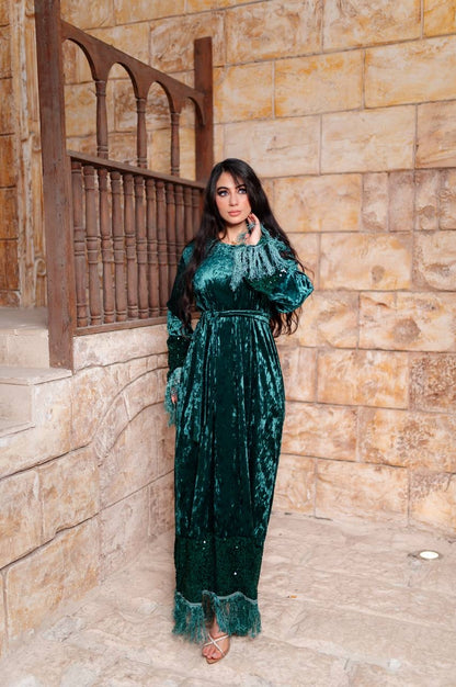 Velvet Sequin Fringe Dress