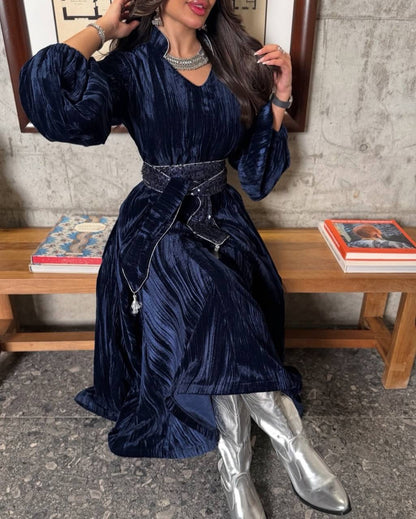 Velvet Glow Belted Abaya ✨