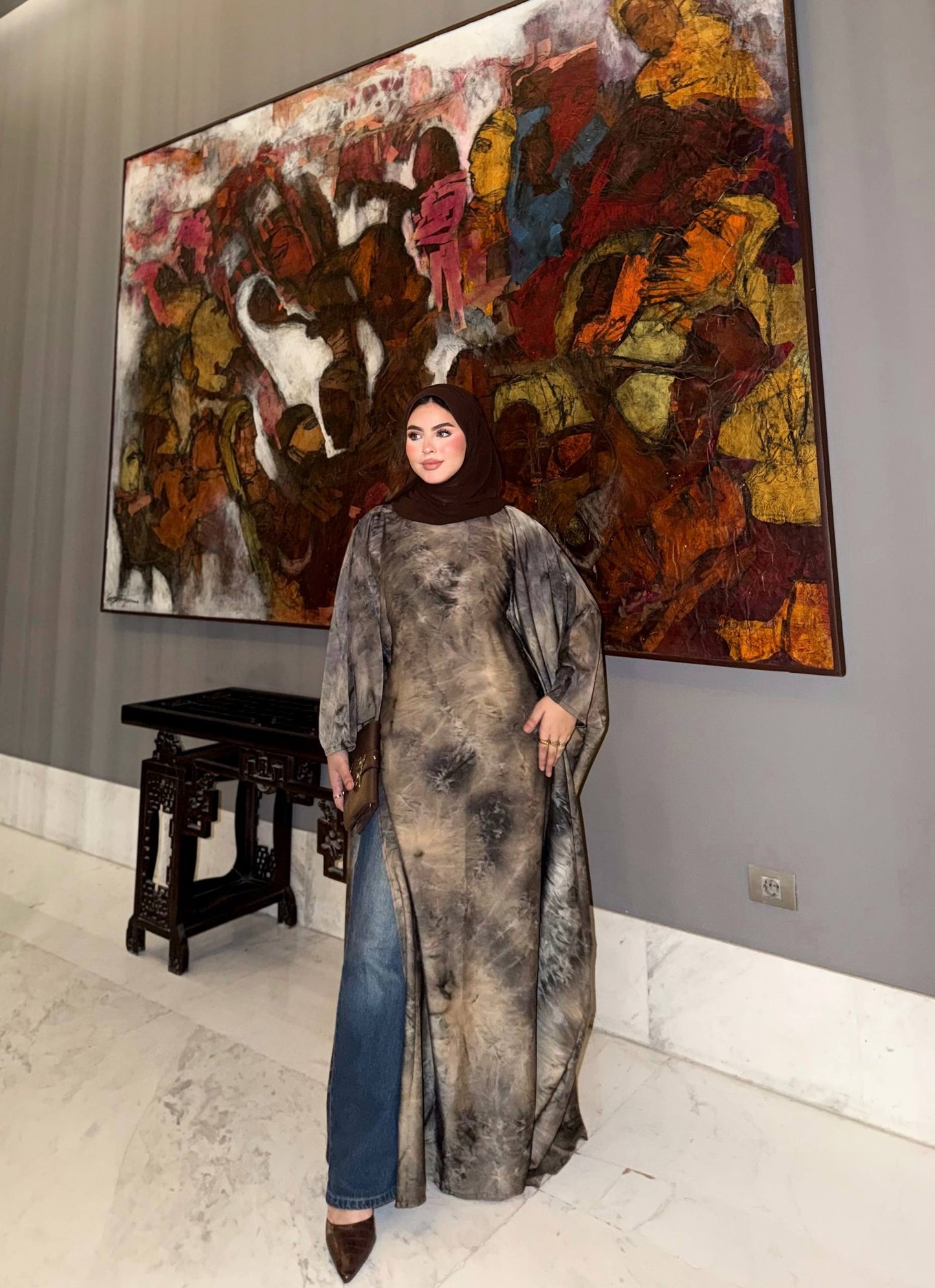 Eid Luxury Abaya – Smoky Taupe