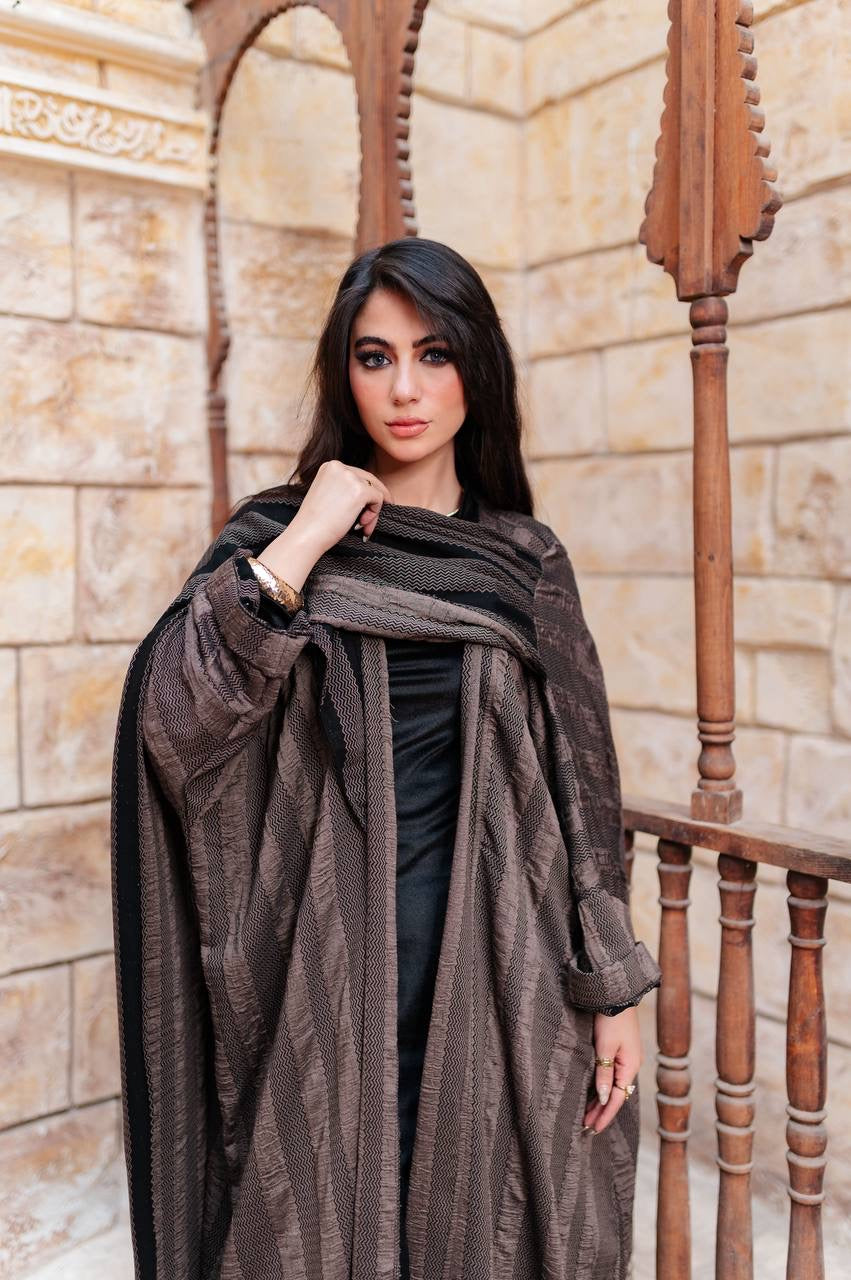 Striped Draped Abaya
