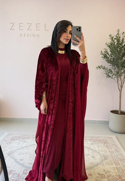 Burgundy Queen Abaya