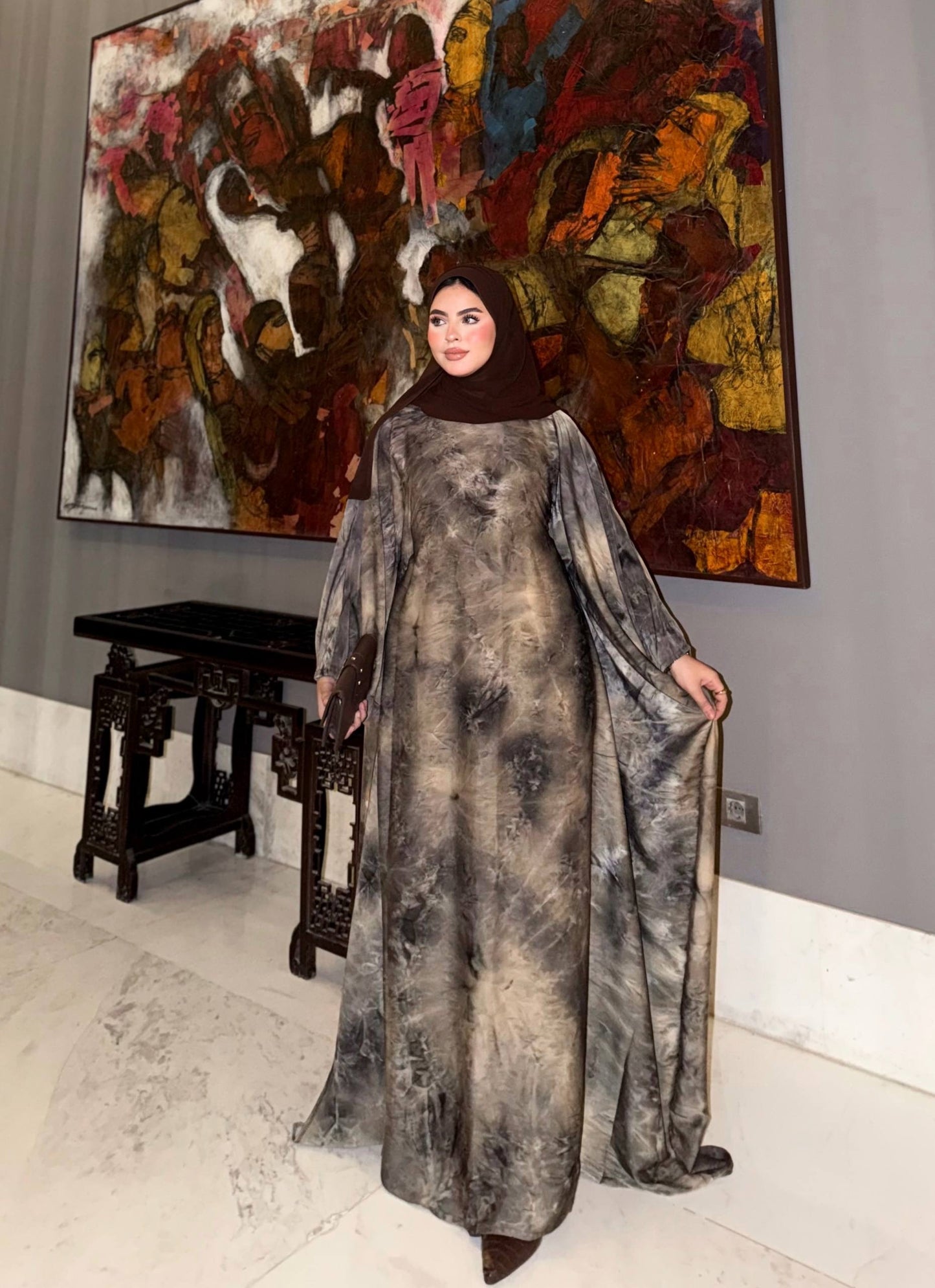 Eid Luxury Abaya – Smoky Taupe
