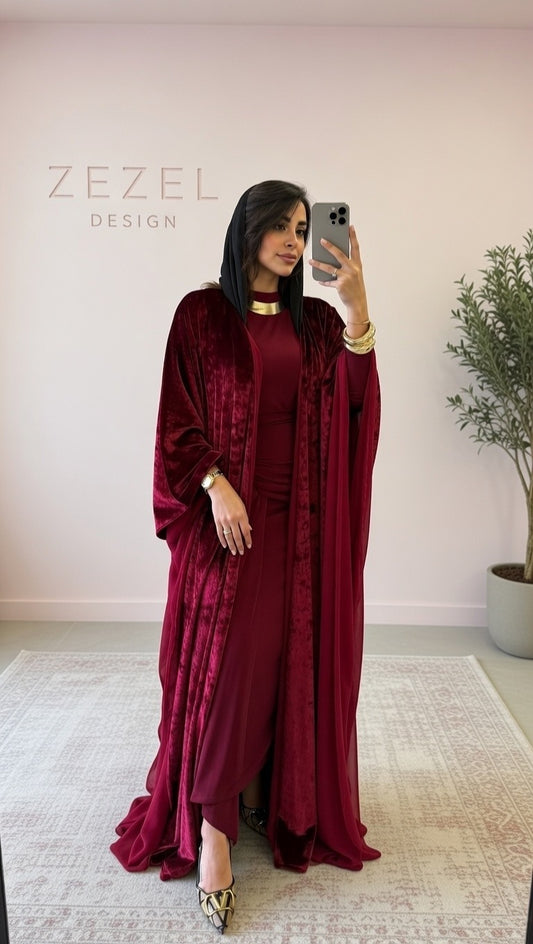 Burgundy Queen Abaya