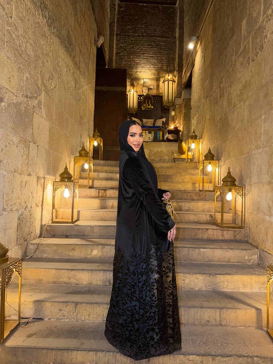 Midnight Lace Abaya