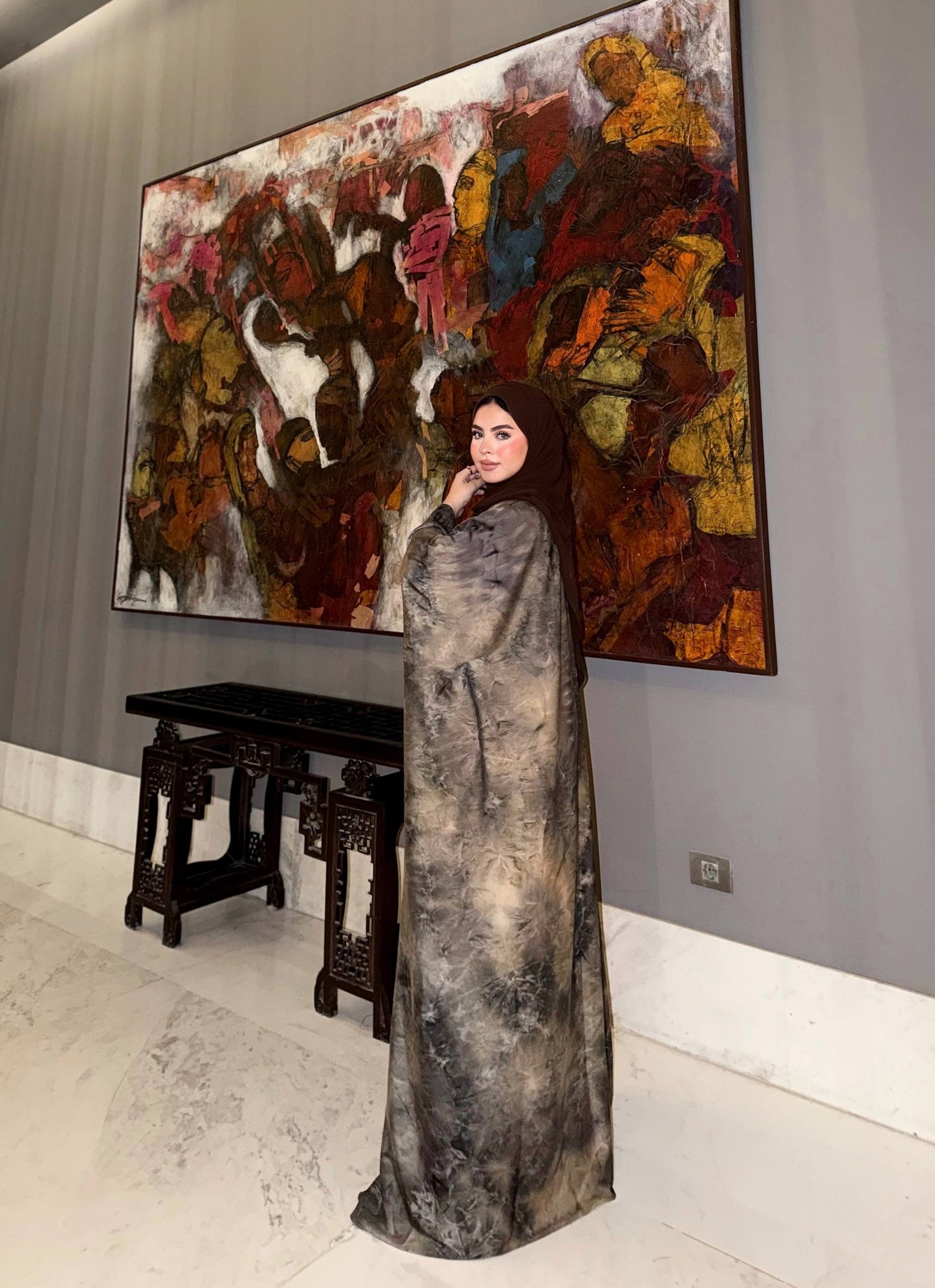 Eid Luxury Abaya – Smoky Taupe