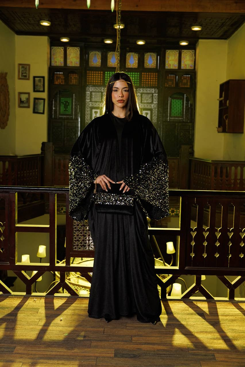 ✨ Velvet Sequin Cardigan Set