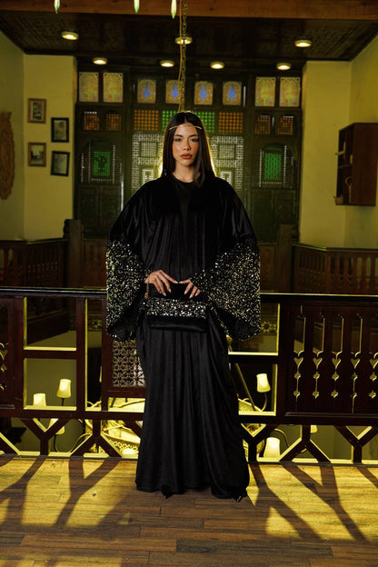 ✨ Velvet Sequin Cardigan Set