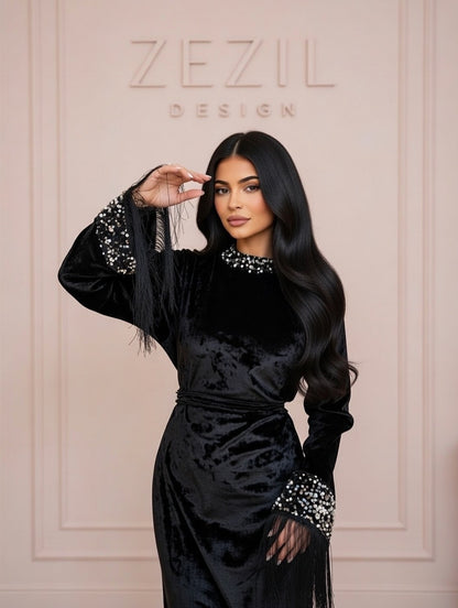 Noir Royale Velvet Dress