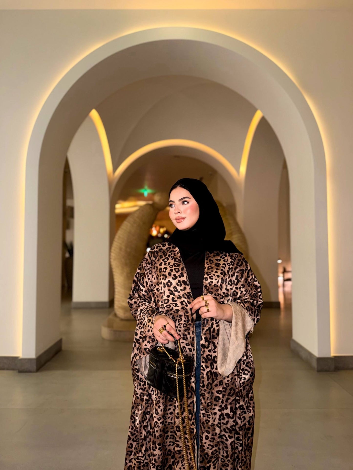 Leopard Satin Silk Abaya🐆