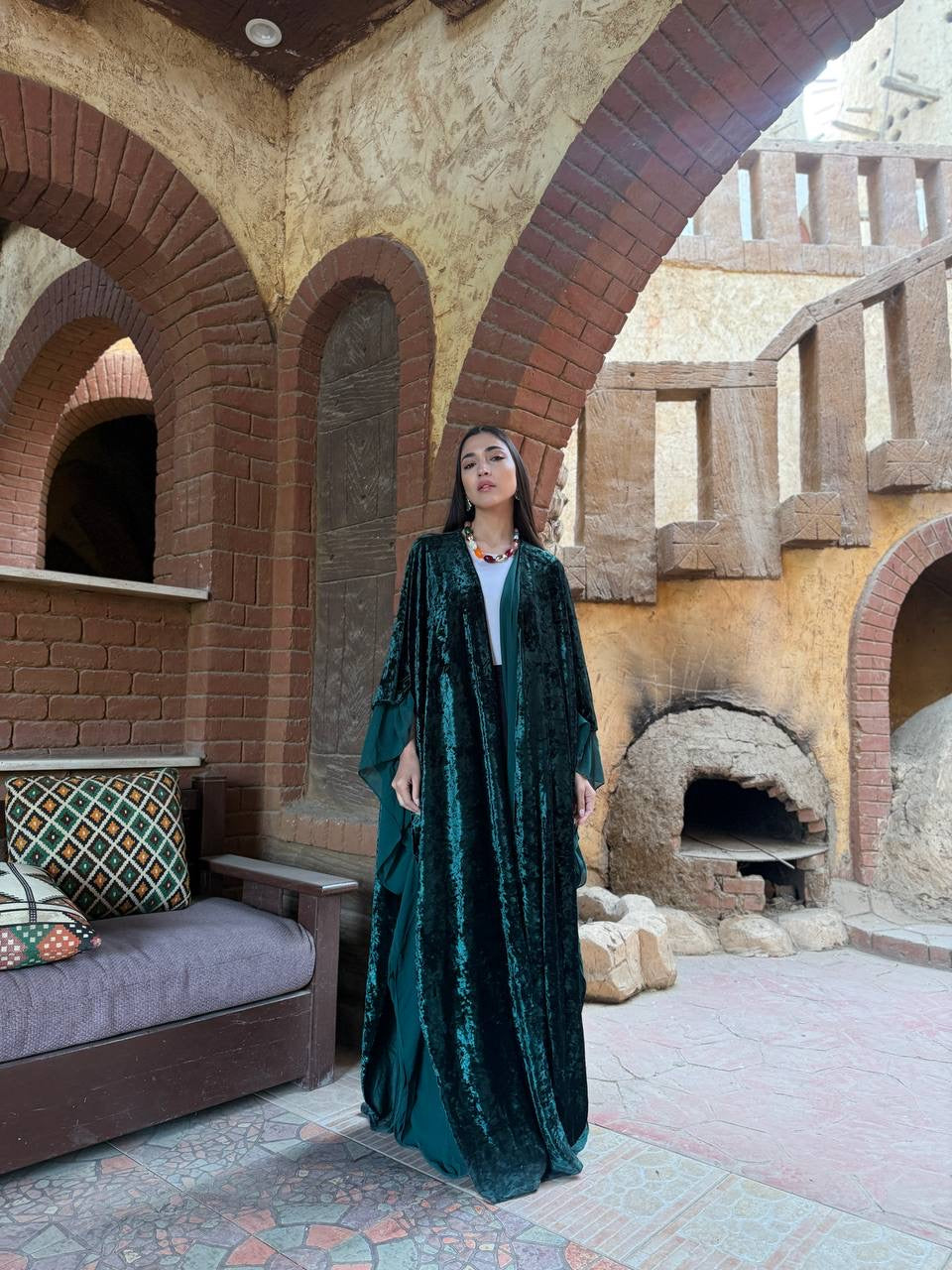 Emerald Velvet Flow Cape 💚