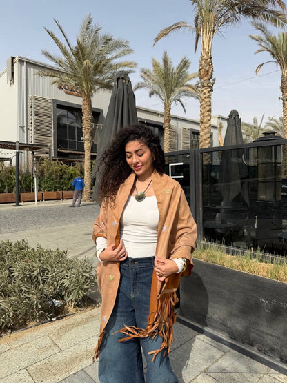 Suede Star Fringe Shawl✨