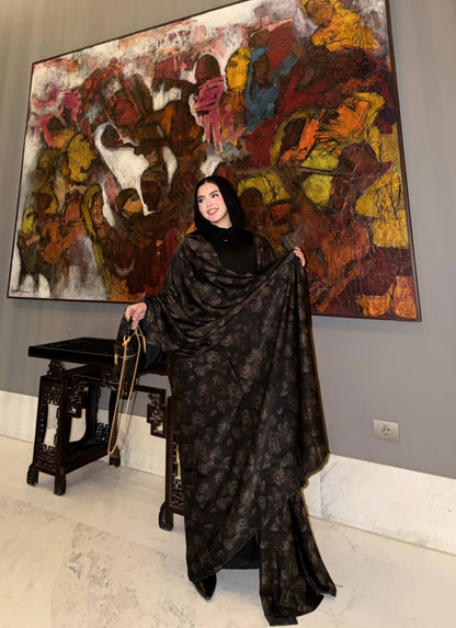 🤎Printed Satin Silk Abaya