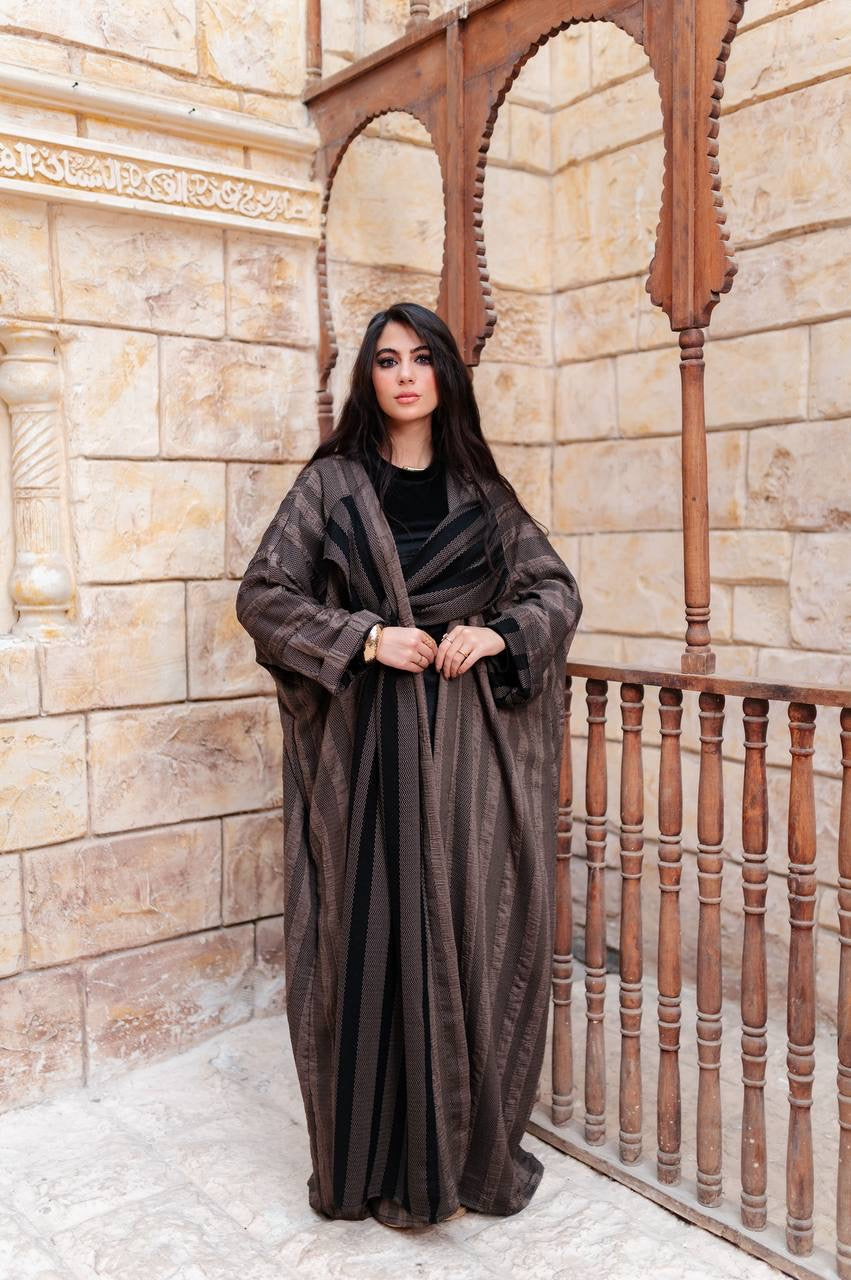 Striped Draped Abaya