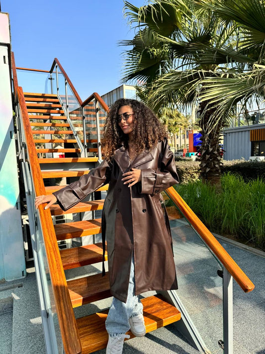 Noir Edge Leather Coat