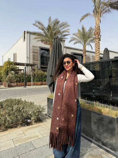 Suede Star Fringe Shawl✨