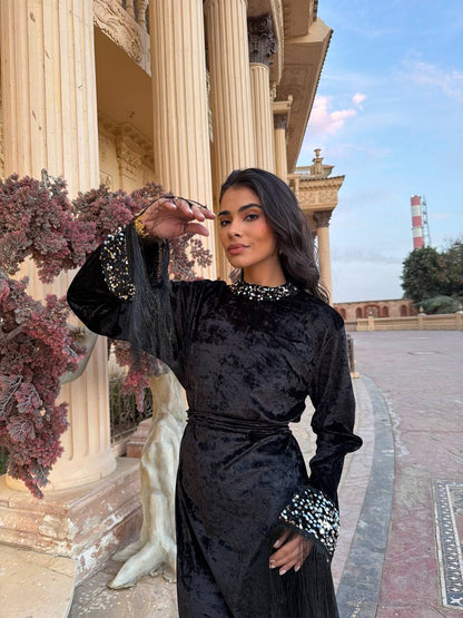 Noir Royale Velvet Dress
