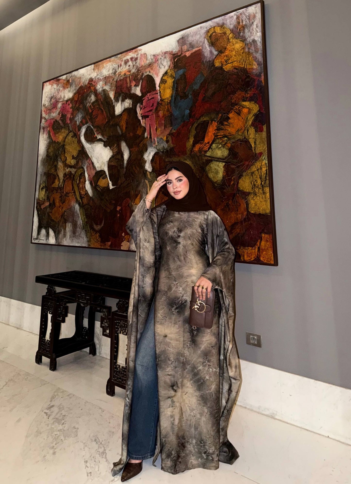 Eid Luxury Abaya – Smoky Taupe