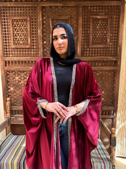 Velvet Luxe Open Abaya ✨