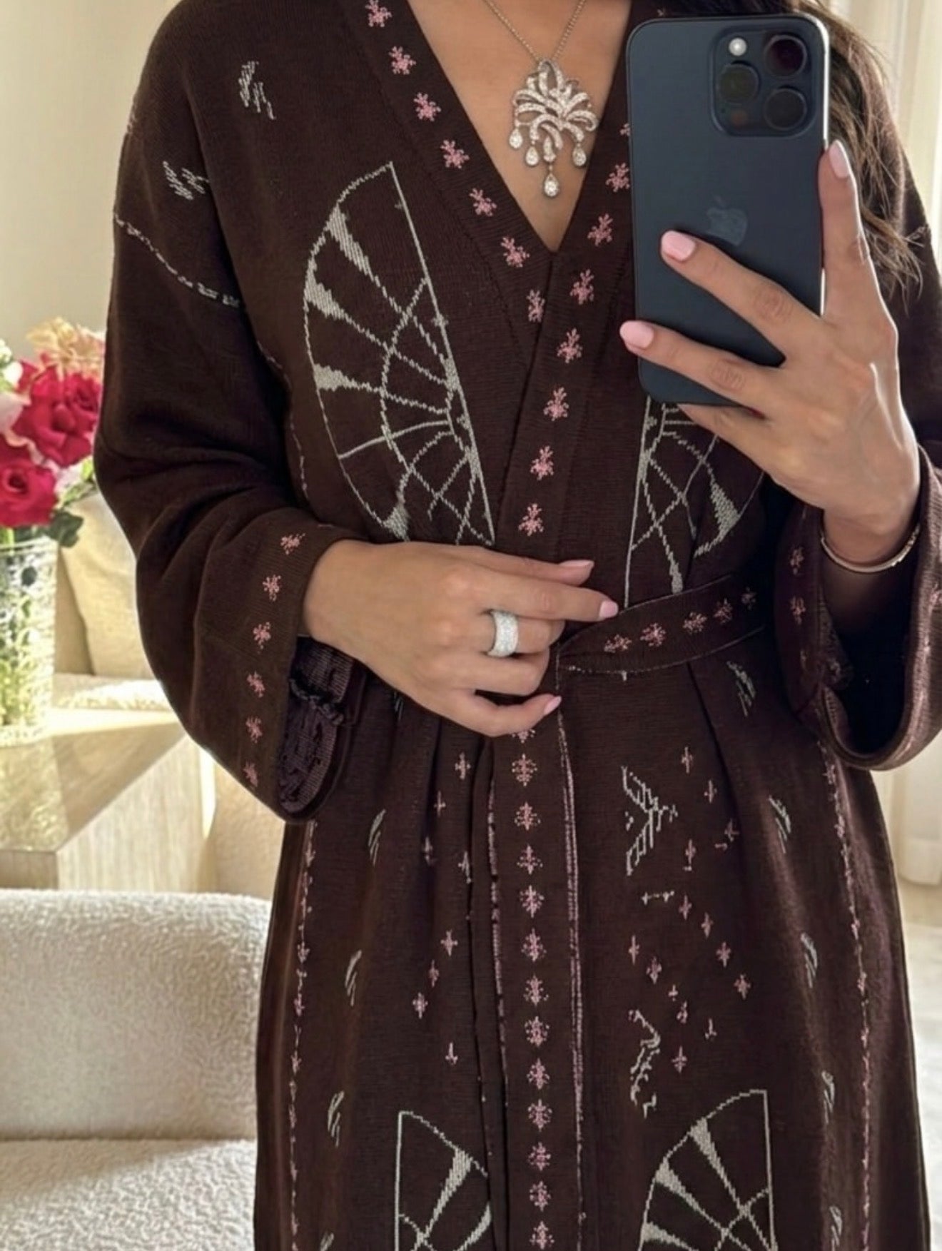 Cocoa Elegance Knit Cardigan