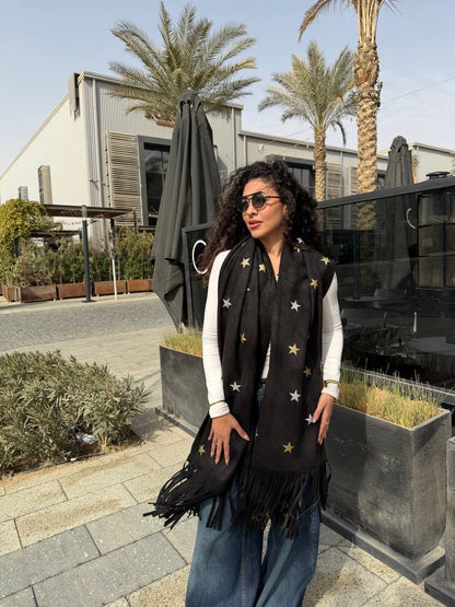 Suede Star Fringe Shawl✨