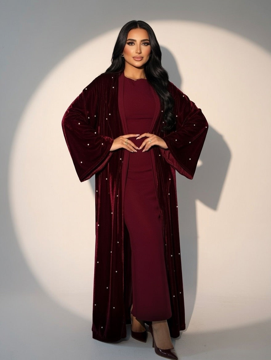 Celeste Pearl Velvet Cardigan✨