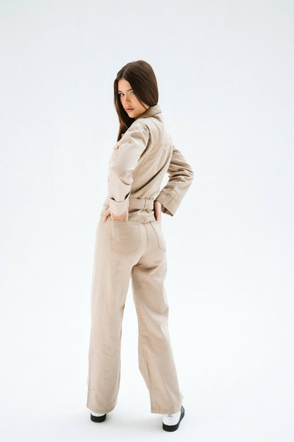 Jeans Beige Jumpsuit