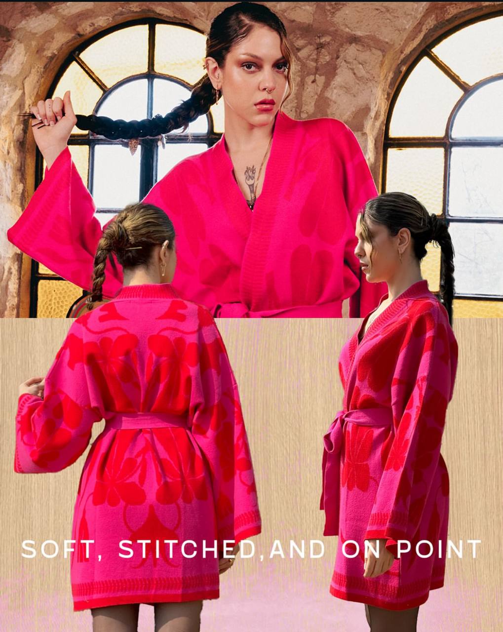 Floral Belted Knit Cardigan✨