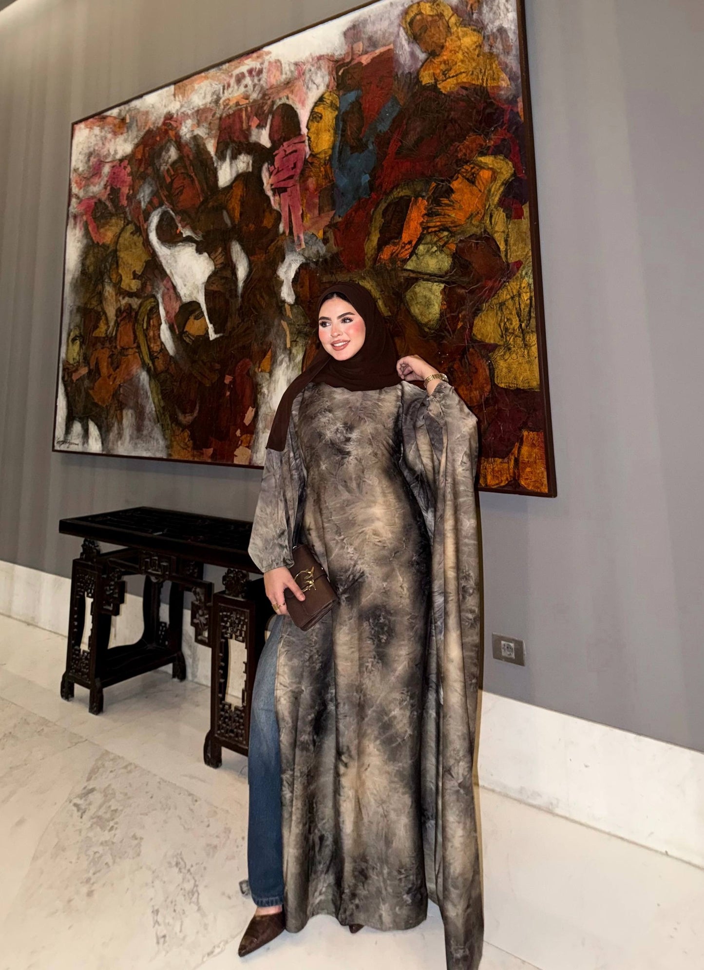 Eid Luxury Abaya – Smoky Taupe