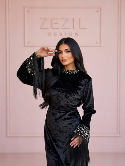 Noir Royale Velvet Dress