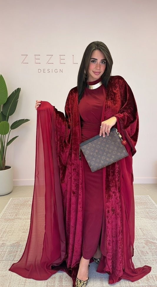 Burgundy Queen Abaya