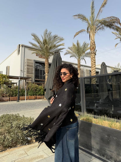 Suede Star Fringe Shawl✨