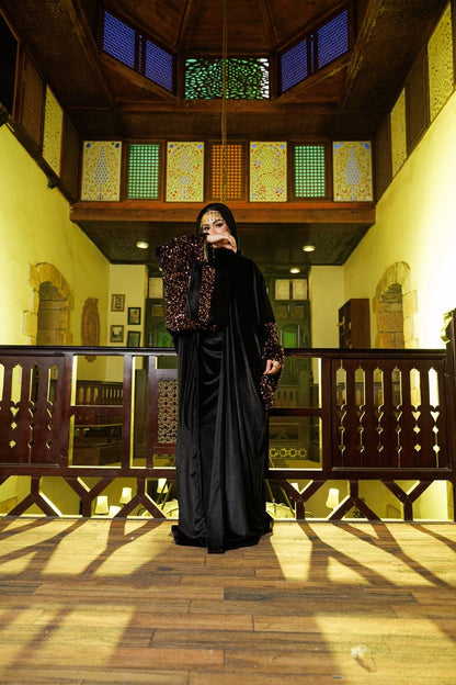 ✨ Velvet Sequin Cardigan Set